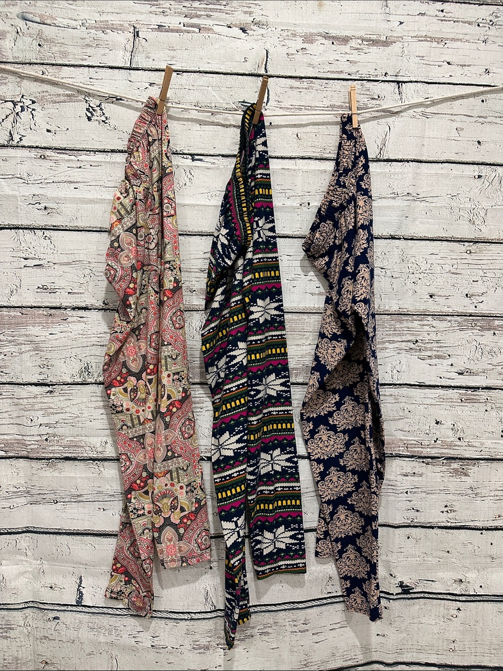 Mixed Pattern Leggings Trio - Multicolor